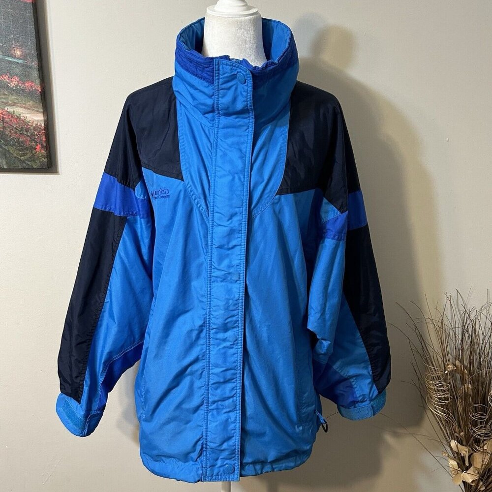 Columbia Women Multi Blue Bugaboo Jacket Windbreaker Snow Full Zip Size L Read